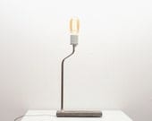 Industrial Lamp I- Vintage Wood Lighting, Rustic Table Lamp, Salvaged Wood, Exposed Edison Radio Bulb