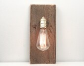 Wall Lamp III- Rustic Wall Sconce, Barn Wood Lamp, Exposed Edison Bulb Lighting, Rustic Night Light