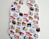 Sushi Toddler Bib Cotton terry cloth snap