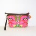 Leather Clutch Wristlet Cross-Over Bag HMONG Embroidered Handmade Thailand (BG297L-WF)