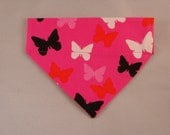 Dog Bandana - Size Small - Bright Pink Butterfly design