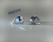 Starlight Set of 2 Crystal Tragus Cuffs White Austrian Swarovski Crystal Silver Ear Cuff rainbow iridescent wire earring alternative