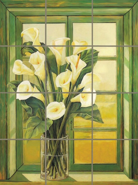 Calla Lily Window Custom Tile Mural by on Etsy