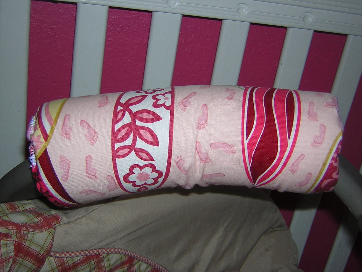 Reversible  Arm Pad Handle Cover - Surfboard with Pink Minky