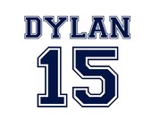 Varsity Wall Decal Athletic Sports Vinyl Wall Decal Personalized Name and Initial Decal Boys Room Baby Nursery 22"H x 25"W FS235