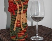 Autumn Crochet Wine Gift Bag
