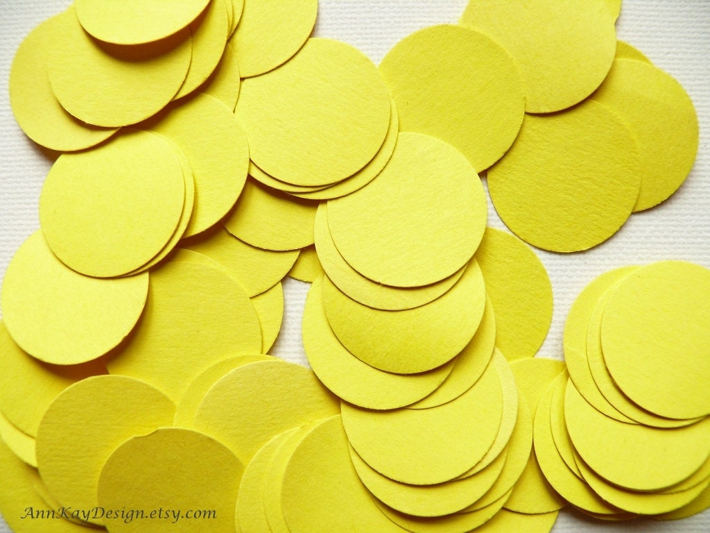 Yellow Confetti 200 Pieces 1 inch Paper Circles