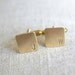 Personalized Mini Cufflinks - square brass hand stamped antique industrial inspired men's initial accessories