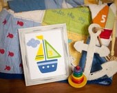 Nautical nursery, Baby boats Pottery Barn, sailboats, ocean theme bathroom, Kids Wall Art Print, set of 3, boys 8x10 prints,