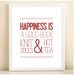 Persimmons 'Happiness is a Good Book, Knit Sock, & Hot Tea' print poster