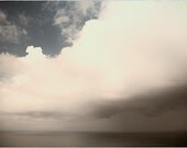 Penwith Sea - sea and clouds - pale blues and warm tones - 8x12 print on thick high-quality paper