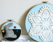 Brown rabbit hoop art.
