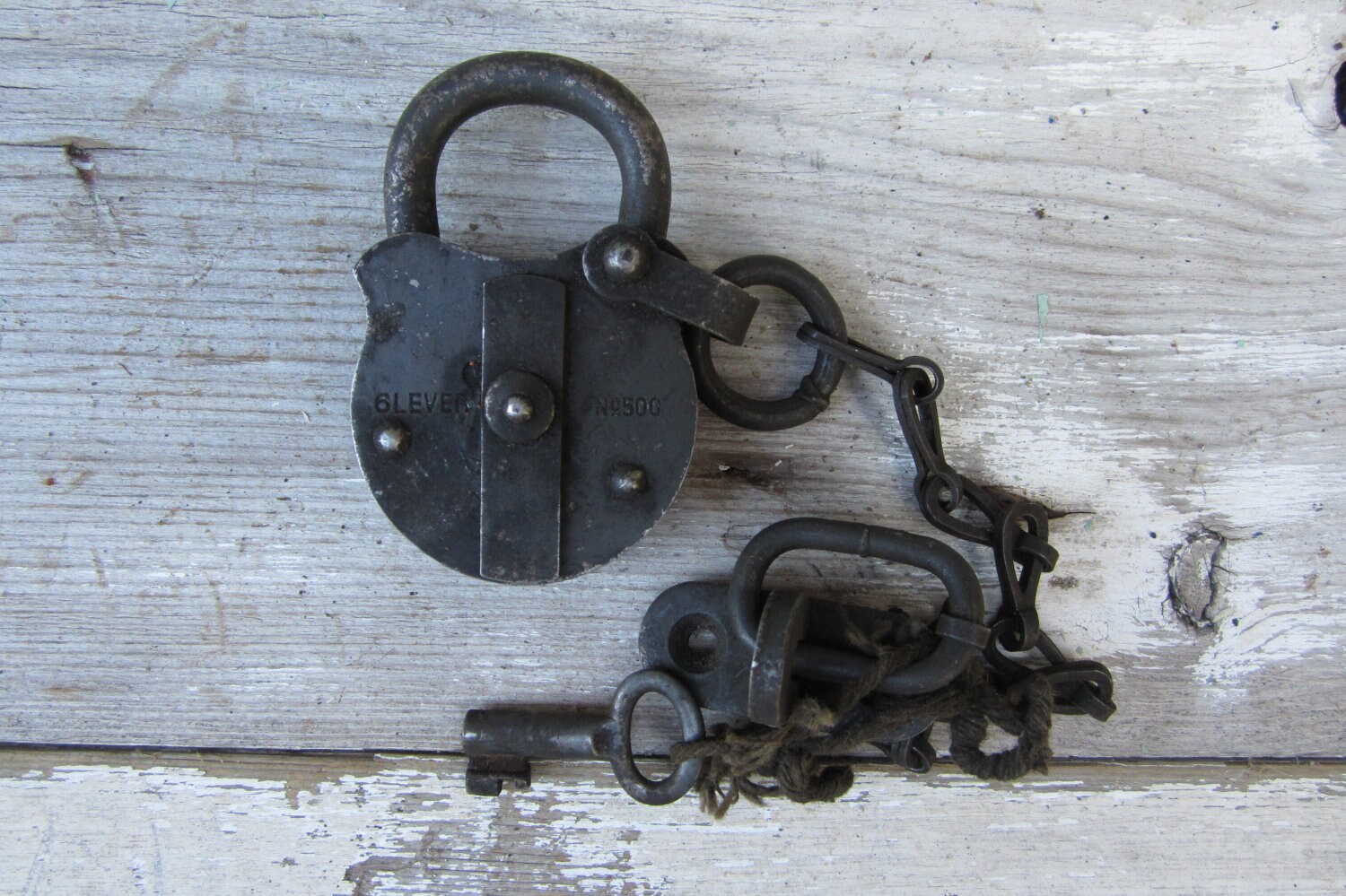 Antique Padlock Victorian Gothic Heavy Antique Lock with Working Key Ornate Old