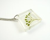 Pressed Flower Necklace - preserved nature - flower jewelry for  nature lovers
