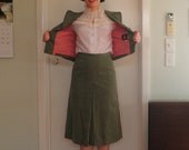 SALE 1970s Denim Skirt Suit Size XS
