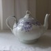 Vintage French country style large teapot - very old purple colour...