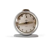 Cute little  3" Vintage German Kaiser  Grey Alarm clock - Loft deco