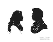 Twilight Edward Cullen and Bella Swan Paper Silhouettes