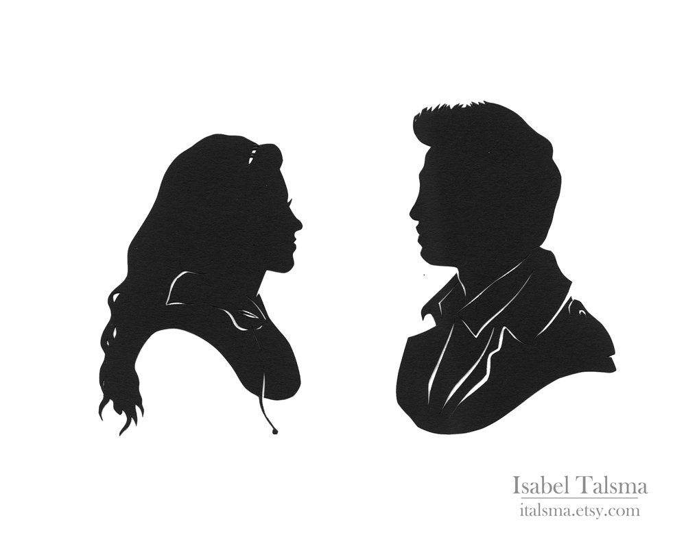 Twilight Edward Cullen and Bella Swan Paper Silhouettes