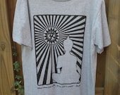 Buddha Peace Quote Mens Size Medium Organic Screenprinted Tshirt - Handmade by UniverSoulWear