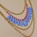 rhinestone bib necklace Diamond Drape purple blue hand painted
