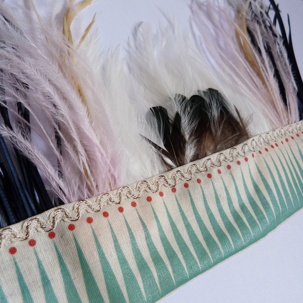 Teal Triangle Feather Headdress