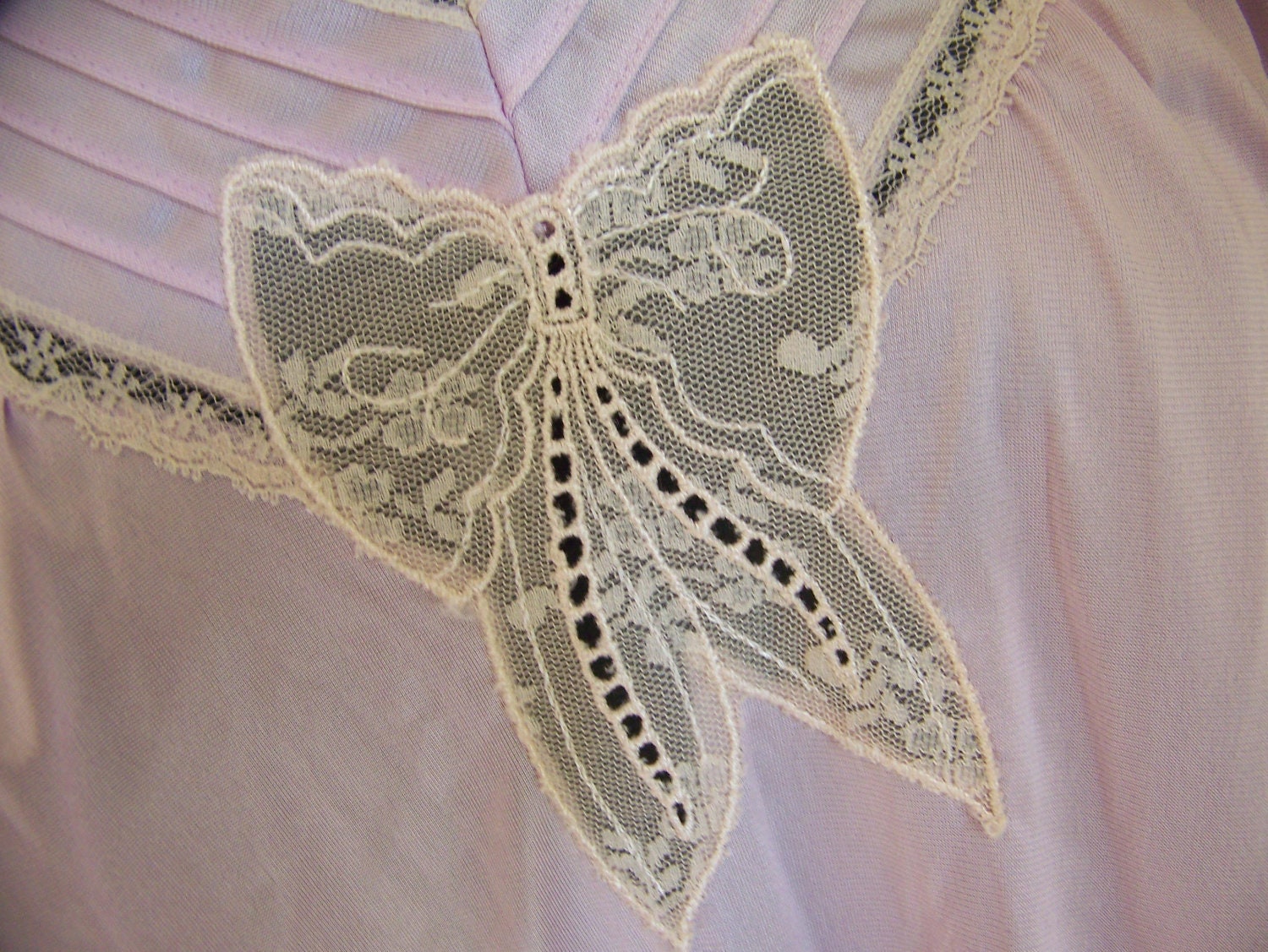 Purple Lace Nightgown Cream Lingerie Sleeping Gown Nightie Housedress Bow Motif Lavender Pastel Girly Sexy Feminine L Large Vintage on Etsy
