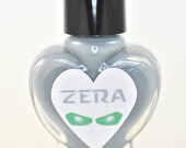 Zera Grey Creme with Green Shimmer Nail Polish 5ml Mini Bottle