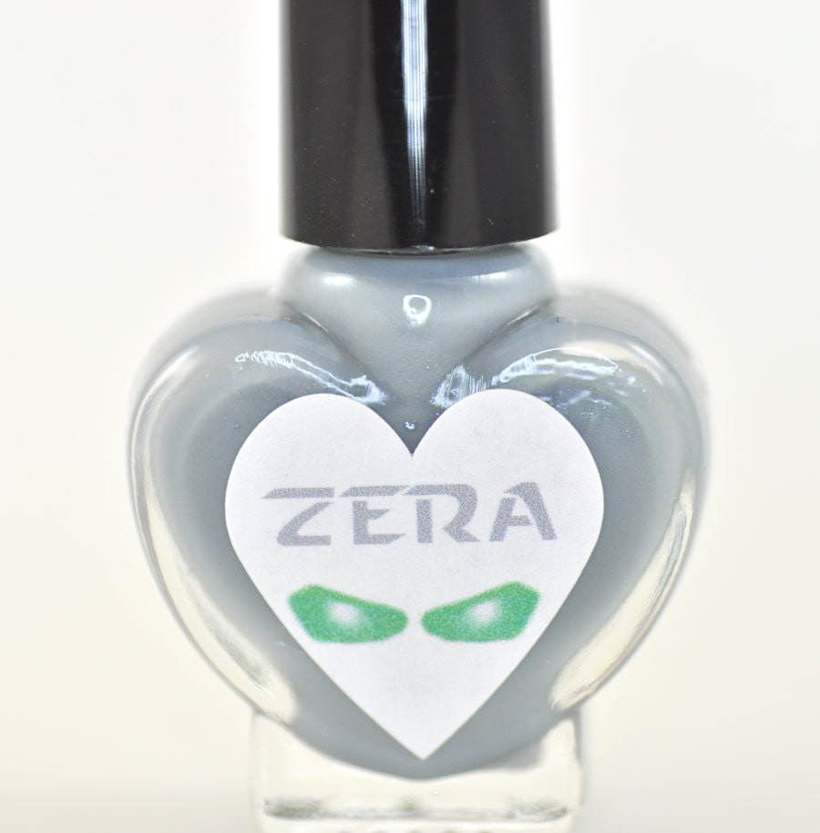 Zera Grey Creme with Green Shimmer Nail Polish 5ml Mini Bottle