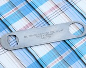 Personalized Bottle Opener Stainless Steel - Wedding Gift Best Man Groomsman Bridesmaid