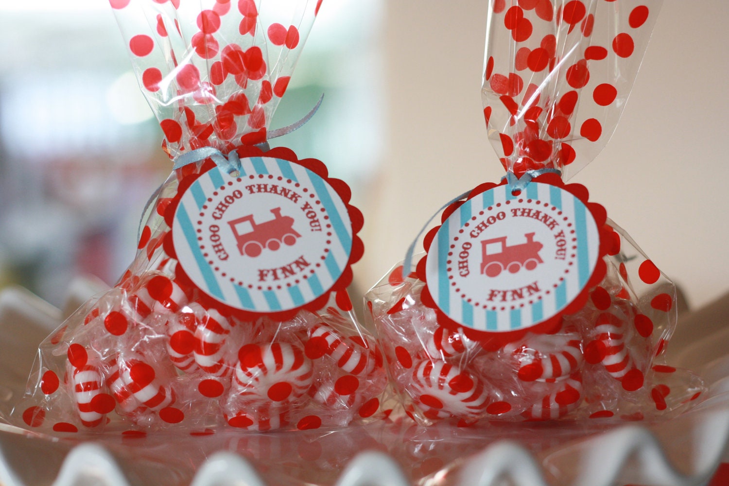 12 Vintage Train Theme Birthday Party or Baby Shower Favor Tags - Party Circles - Free Ship Over 60.00