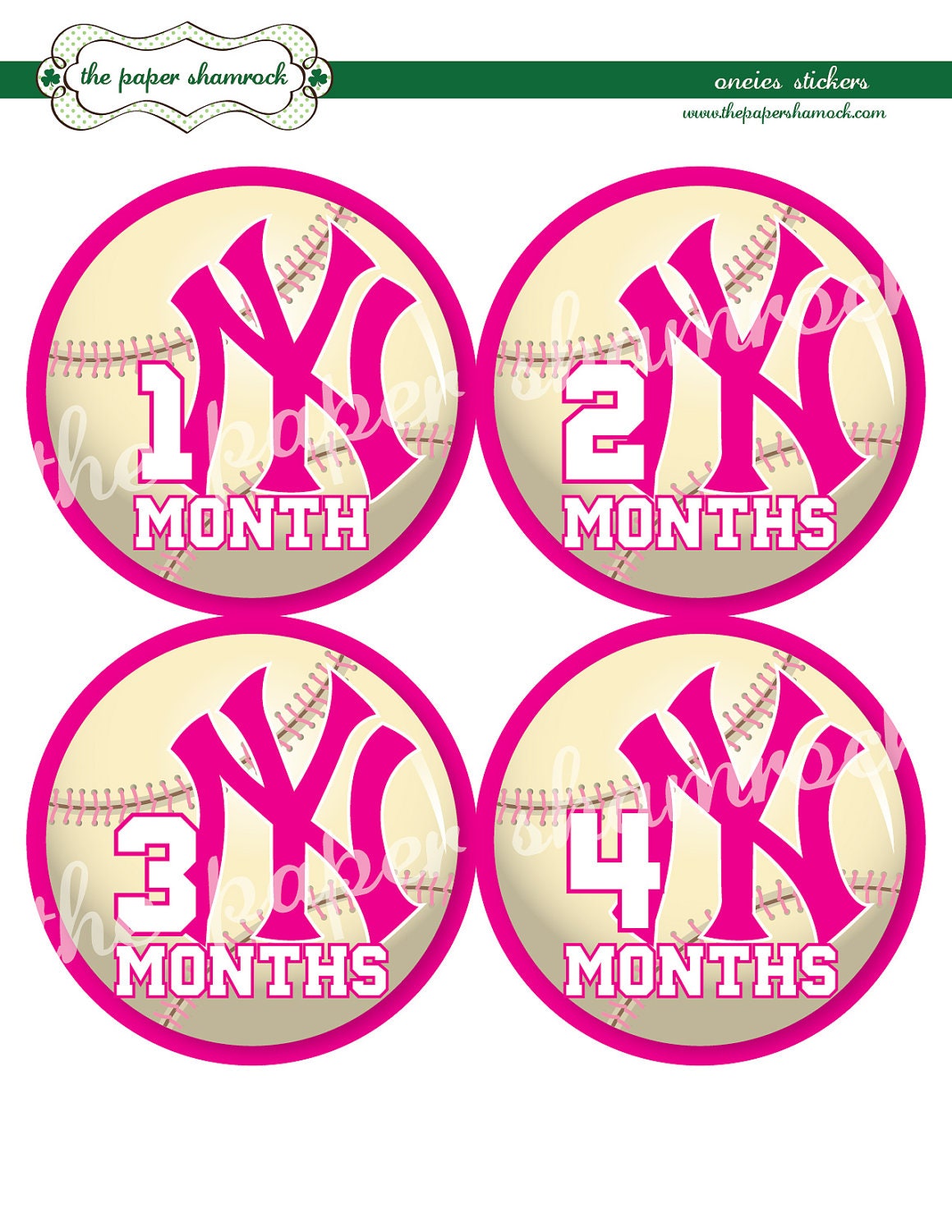 Pick your team - Girls - Baseball Monthly Onesies Stickers, MLB Baby Stickers for Onesies, Month Stickers Il_570xn