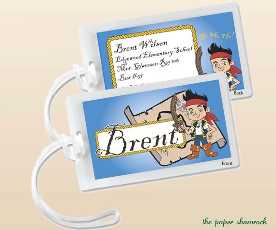 Jake and the Neverland Pirates Custom Bag Tag or Luggage Tag Il_570xn
