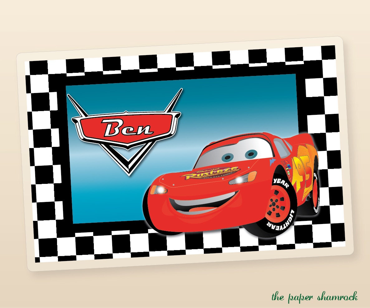 Lightning McQueen Personalized Placemat, Customized Placemats for kids, Kids Placemat, Personalized Kids Gift Il_570xn