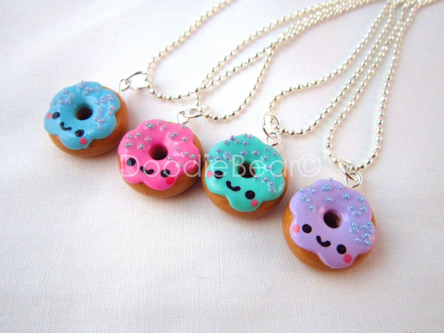 Donut Pendant Kawaii Polymer Clay Necklace