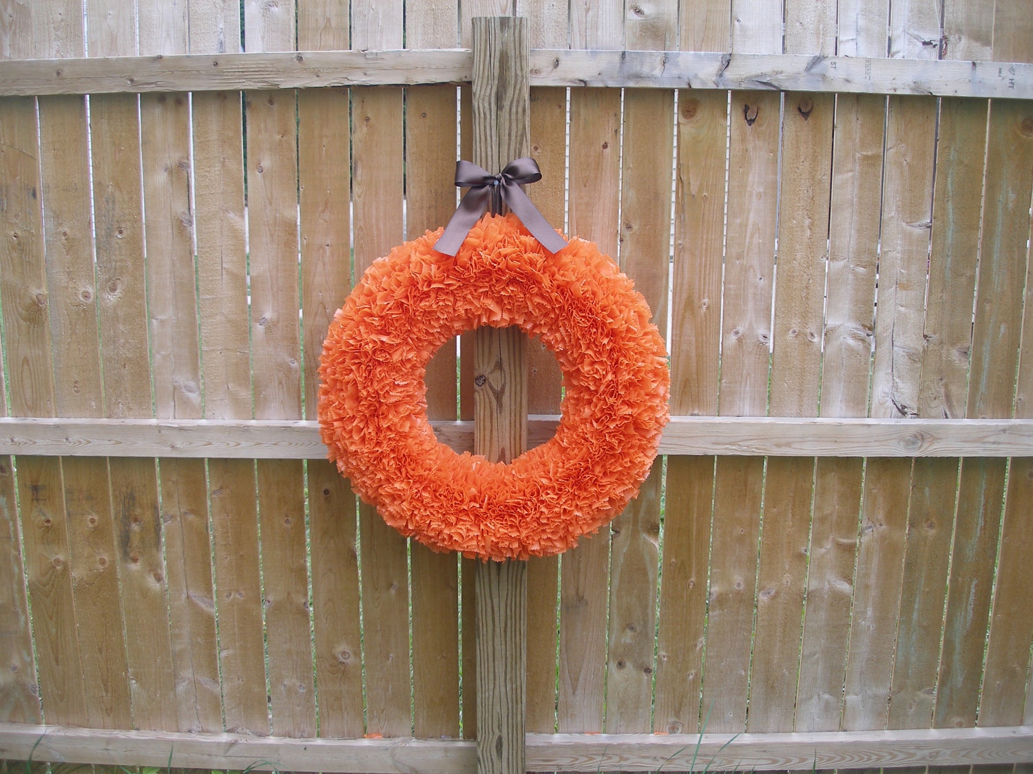 21" Pumpkin Orange Indoor/Outdoor Wreath