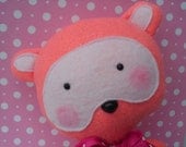 Adorable Pink Bear Artist Bear Plush Plushie Soft Animal Softie Stuffed Animal Ooak