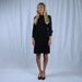 1960s Black Shift Dress with Sheer Sleeves, Size 16