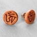 Tibetan Om Stud Earrings - Clay Faux Plug Fake Gauge with Surgical Steel backs