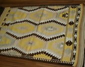 FAST Shipment with FEDEX (1-3 Days) Antique  Kilim Rug, Decorative Rug,55 years old, yellow,black,white,color riot,53,6X36,4 inch