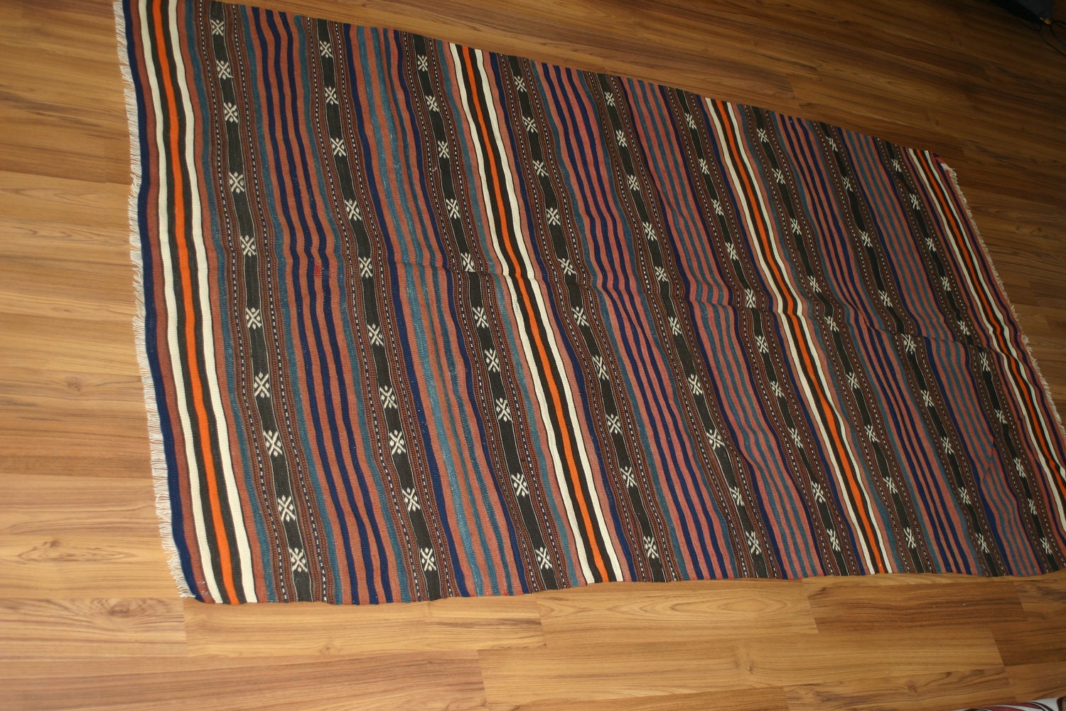 FAST Shipment with FEDEX (1-3 Days),Yuner/ Vintage Antique  Kilim Rug, Decorative Rug,55 years old, yellow,white,color riot,89,6X51,2 inch