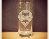 Phillies Etched Pint Glass