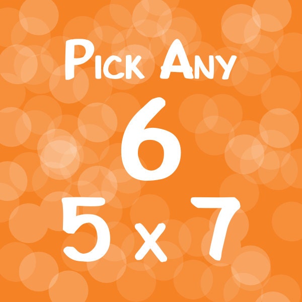 Pick any Six prints 5'' x 7'' -  6 prints from Paper Llamas
