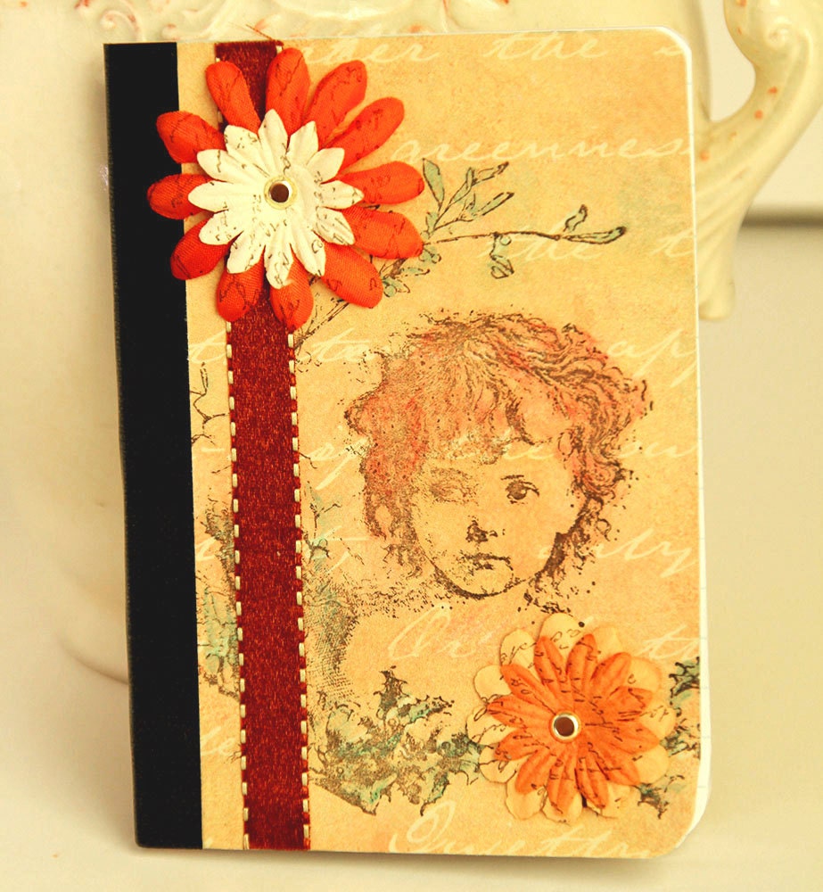 Girl Mini Journal Altered Composition Book