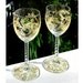 Metallic Gold Swirls, WEDDING Hand Painted 12 oz. Wine Glasses, Pair, Signed
