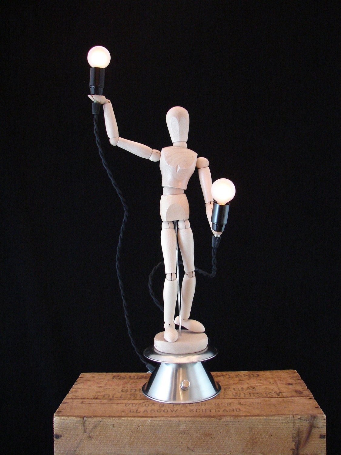 Upcycled Articulating Artist Figure Lamp