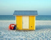 Yellow Beach Shed, Fort Walton Beach, Florida Photography Print By Klaire Warren 8X10 Matted 11X14 Inspirational Artwork for the Home