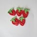 Crochet Red strawberry applique set of 5. Crochet Kids embellishment. Crochet fruit applique.