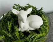 Porcelain Terrarium Deer, Ceramic Figurine