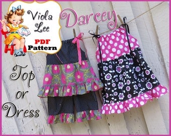 Darcey...Girl's Ruffled Pillowcase Dress & Pillowcase Top Pattern. PDF Pattern. INSTANT DOWNLOAD. Girl's Dress Pattern. Toddler Pattern